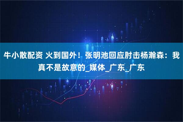 牛小散配资 火到国外！张明池回应肘击杨瀚森：我真不是故意的_媒体_广东_广东